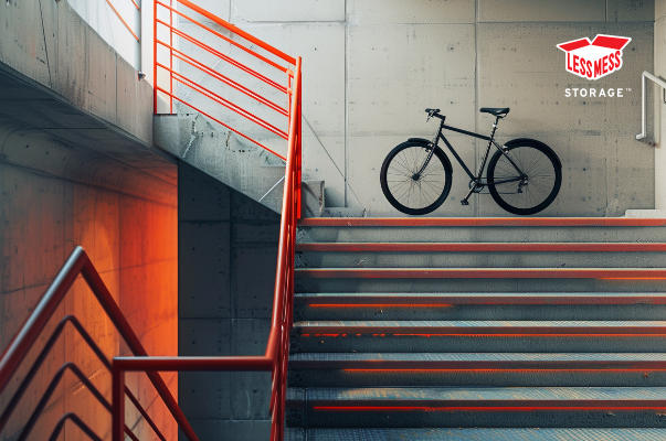keeping the bike on the staircase